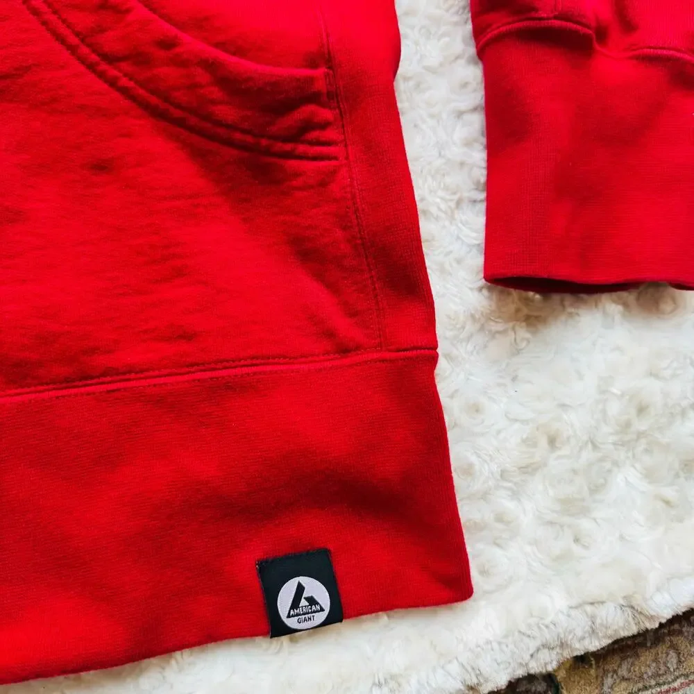 American Giant Sportswear Unisex VTG Red Cotton Full Zip Hoodie Sweatshirt Large - Picture 3 of 10